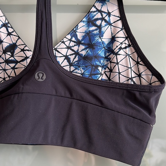 lululemon Reversible Sports Bra in Navy/Print - Picture 3 of 6